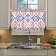 thumbnail image 2 of Yayeee Kitchen Curtains Tier Pair Light Filtering 27"x24" Rod Pocket Short Cafe Window Panel, Mosaic Flowers Pattern, 2 of 7