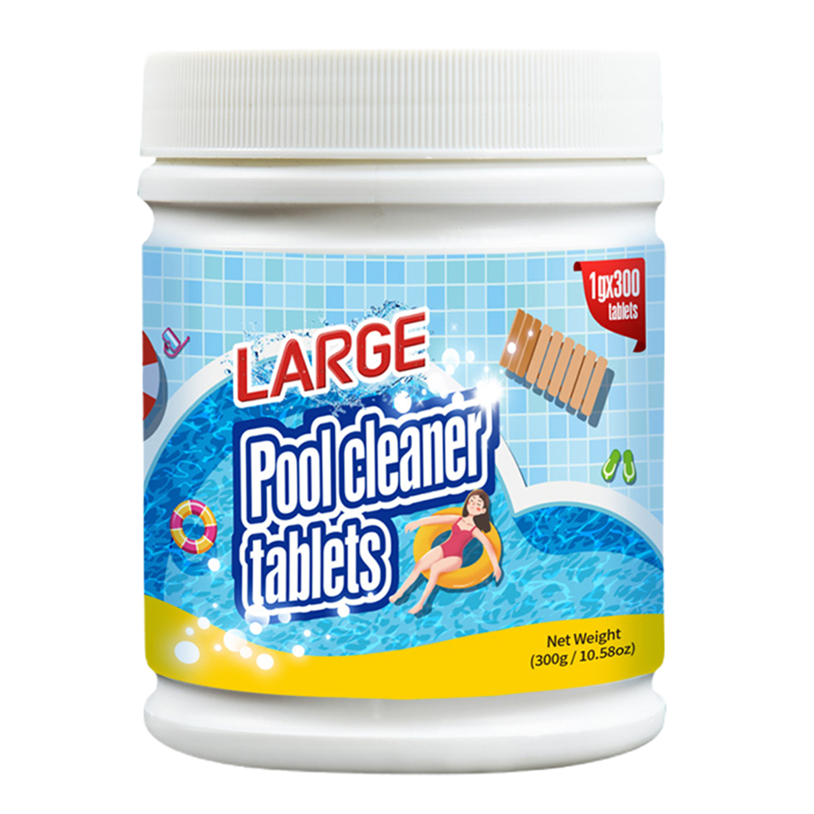 Biplut 300Pcs Pool Cleaning Tablet Effervescent Effective Powder Fast