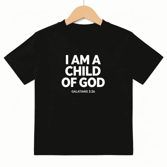 Child of God Bible Boys Graphic Print T-Shirt, Christian Faith Verse Top 100% Cotton Kids Short Sleeve Tee