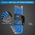 thumbnail image 5 of VORXEON Star Wrench Key Set T10-T50, Metric Long Arm Star Key Set L-Key with Visible Coding for Bike Motorcycle Repair Furniture Assembly Household DIY (Star Wrench Set), 5 of 9