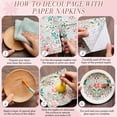 thumbnail image 3 of 40 Pack Decoupage Napkins Assorted Floral Decorative Decoupage Napkins Cocktail Paper for DIY Crafting Birthday Party, Each Unfolded 13 Inch (Soft Floral), 3 of 4