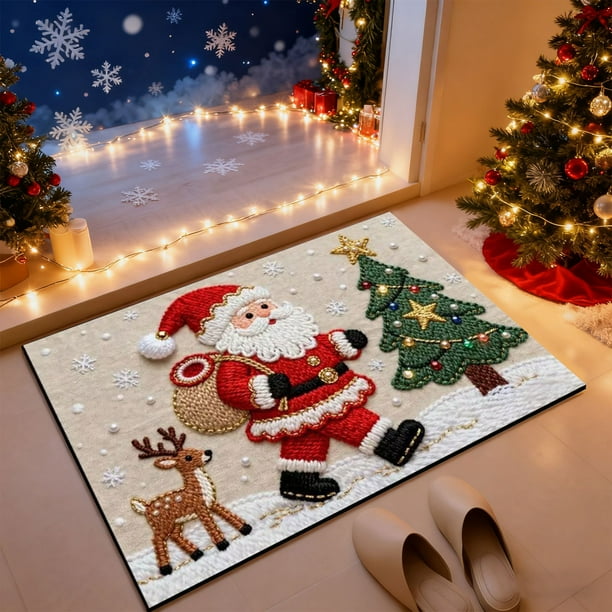 Tapetes de terciopelo para baño, tapetes navideños de punto, tapetes absorbentes, tapetes para pies, tapetes para puerta de baño, decoración para el hogar, tapete de baño