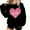 Black, variant on Teacher Womens Tops Black Long Sleeve Valentine's Day Sweatshirts Mock Neck Heart Work Tshirts Women Shirts L