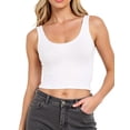 thumbnail image 2 of Blusa corta AURUZA 2XL sin mangas con espalda cruzada blanca lavanda, 2 of 7