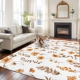 thumbnail image 3 of Area Rug for Living Room, Brown Spring Floral Non-Slip Indoor Large Carpet for Bedroom/Dining Room, Flowers Botanical Elegant Pastoral Washable Low-Profile Rectangle Floor Runner Rugs - 6 x 9 Ft, 3 of 7