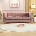 thumbnail image 7 of 82.67'' W Velvet Couch,Mid-Century Classical Sofa Couch,Chesterfield Couch for Living Room,Pink, 7 of 7