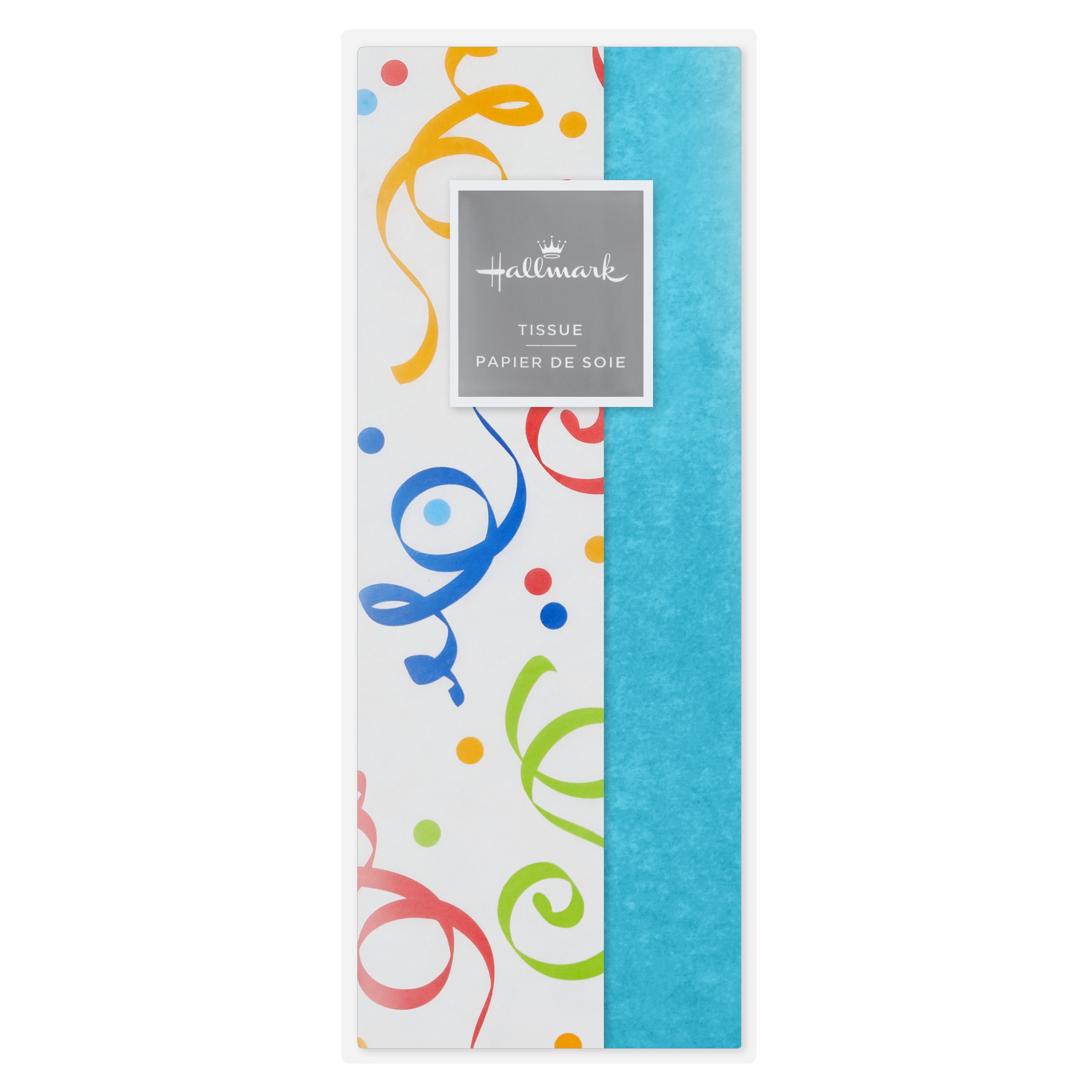 Hallmark 2-Pack Tissue Paper (Aqua and Colorful Streamers) 6 sheets