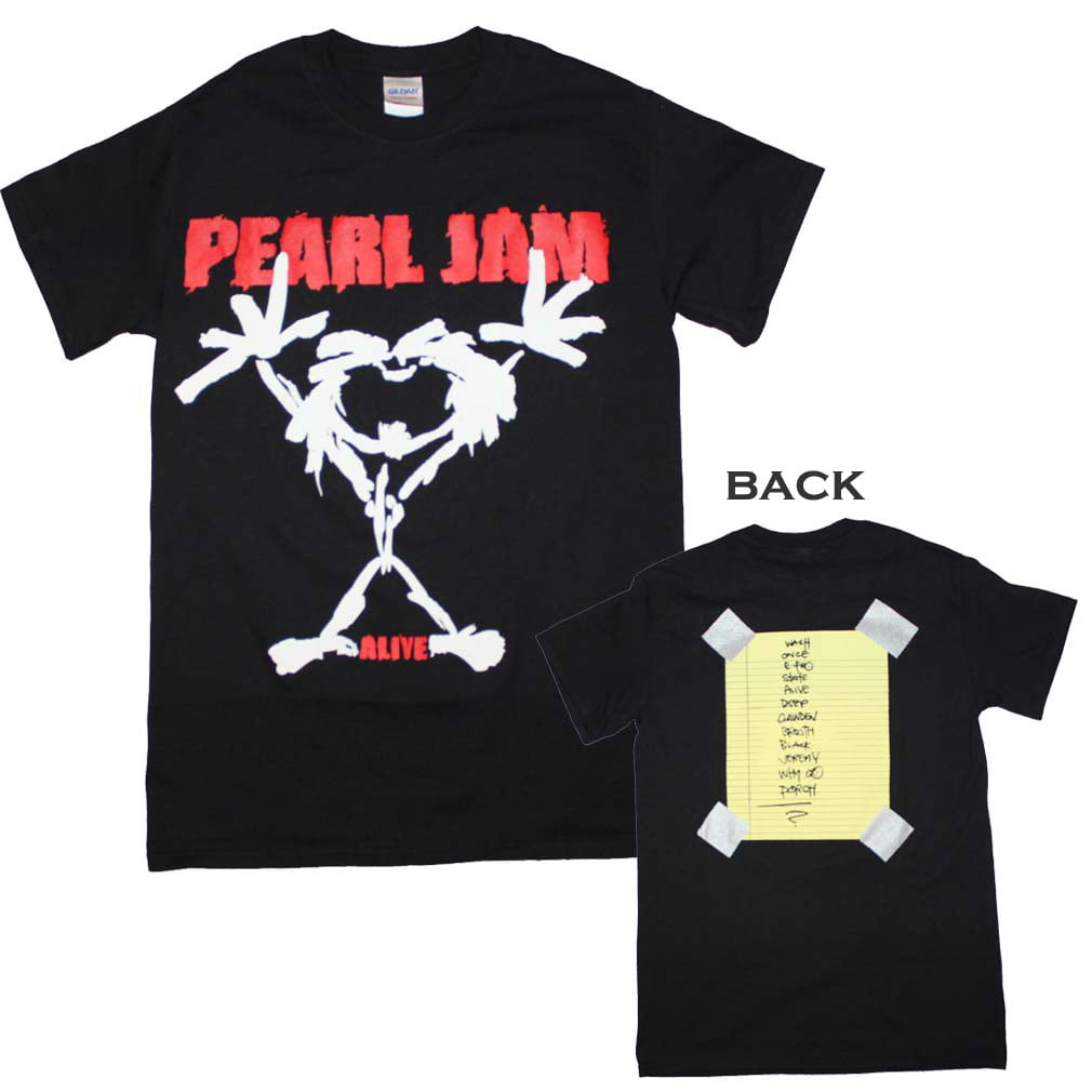 Pearl Jam Alive Stickman T-Shirt - Black - Large 
