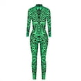 thumbnail image 5 of Women Party Costume Skull Print Long Sleeve Jumpsuit Outfit Overall Stretch Jumpsuit Rompers Playsuit, 5 of 5