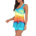 thumbnail image 2 of Plus Size Swimsuits For Women Tummy Control Rainbow Swimwear Two Piece Swimdress With Shorts, 2 of 3