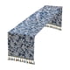thumbnail image 2 of Fiudx Decoraciones navideñas para interiores Bandera de mesa con hojas azules, bandera de té con borlas, bandera de comedor, decoración de mesa de comedor larga, mantel, bandera de mesa, 2 of 7