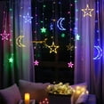thumbnail image 6 of kjfeif LED Curtain Lights,4.92FT Christmas Moon Star Window Fairy String Lights,USB Powered for Indoor Window, Kid Bedroom, Patio, Front Porch, Camping, Guest Room Decoration, 6 of 6