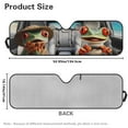 thumbnail image 5 of Uorisanigo Car Windshield Sun Shade Compatible with Rubicon Sahara TJ JK JKU 2 & 4 Door Accessories, Foldable Funny Hippie Frog Print Window Sunshade Front Window Shield Block UV Rays and Heat, 5 of 7