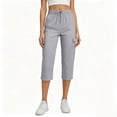 thumbnail image 2 of Stamzod Cargo Capris for Women Outdoor Athletic Travel Cropped Cargo Pants Casual Capri Pants with Pockets Gray-4 S, 2 of 8
