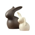 thumbnail image 2 of Juego de 2 estatuas de conejo de cerámica, decoraciones de Pascua, decoración de , , estatua de conejo para gabinete de jardín, sumin, 2 of 9