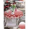 thumbnail image 5 of Outdoor Tablecloth with Umbrella Hole for Patio/Picnic/Party/Camping, Red Striped Waterproof Table Cloth Round Cover Washable, Modern Abstract Ombre Geometric Morocco (Dia 54"), 5 of 8