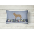 thumbnail image 2 of Carolines Treasures BB8321PW1216 Berger Picard Welcome Canvas Fabric Decorative Pillow, Blue, 12H x16W, multicolor, 2 of 3