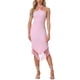 thumbnail image 1 of INSPIRE CHIC Vestido de fiesta para mujeres midi elegante con tirantes halter, sin mangas, con flecos, vestido de noche ajustado largo color rosa claro M, 1 of 5