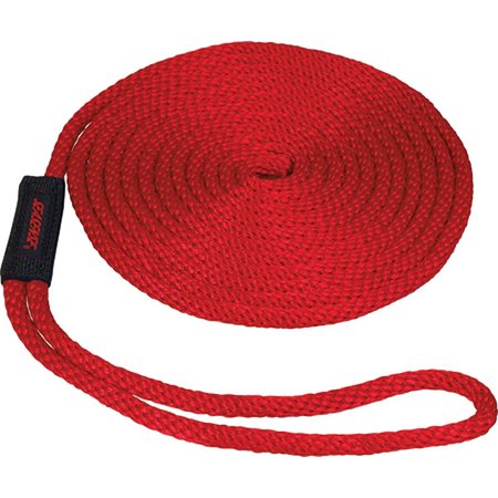 SeaSense Pre-Spliced Solid Braid MFP Dock Line with Chafe Guard  1/2  x 25   12  Eye  Red