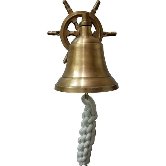 Brass Marina Vintage Ship Wall Bell Antique Finish Maritime Home Decor Bell Gift