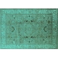 thumbnail image 1 of Ahgly Company Indoor Rectangle Oriental Turquoise Blue Traditional Area Rugs, 4' x 6', 1 of 4