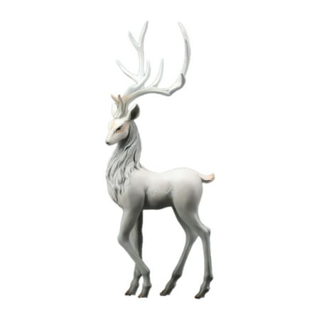 

Cagnkofi Resin Deer Christmas Decoration Reindeer Ornaments Sculpture for Bedroom Living Room Desk Gifts Light