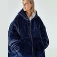 thumbnail image 3 of Extra Long Hoodie Blanket Oversized Soft Sherpa Fleece Giant Sweatshirt With Zip, 3 of 3