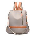 thumbnail image 2 of Mochila con cremallera de nailon para mujer, mochila escolar de gran capacidad con varios bolsillos (gris) Tmvgtek Para estrenar, 2 of 7