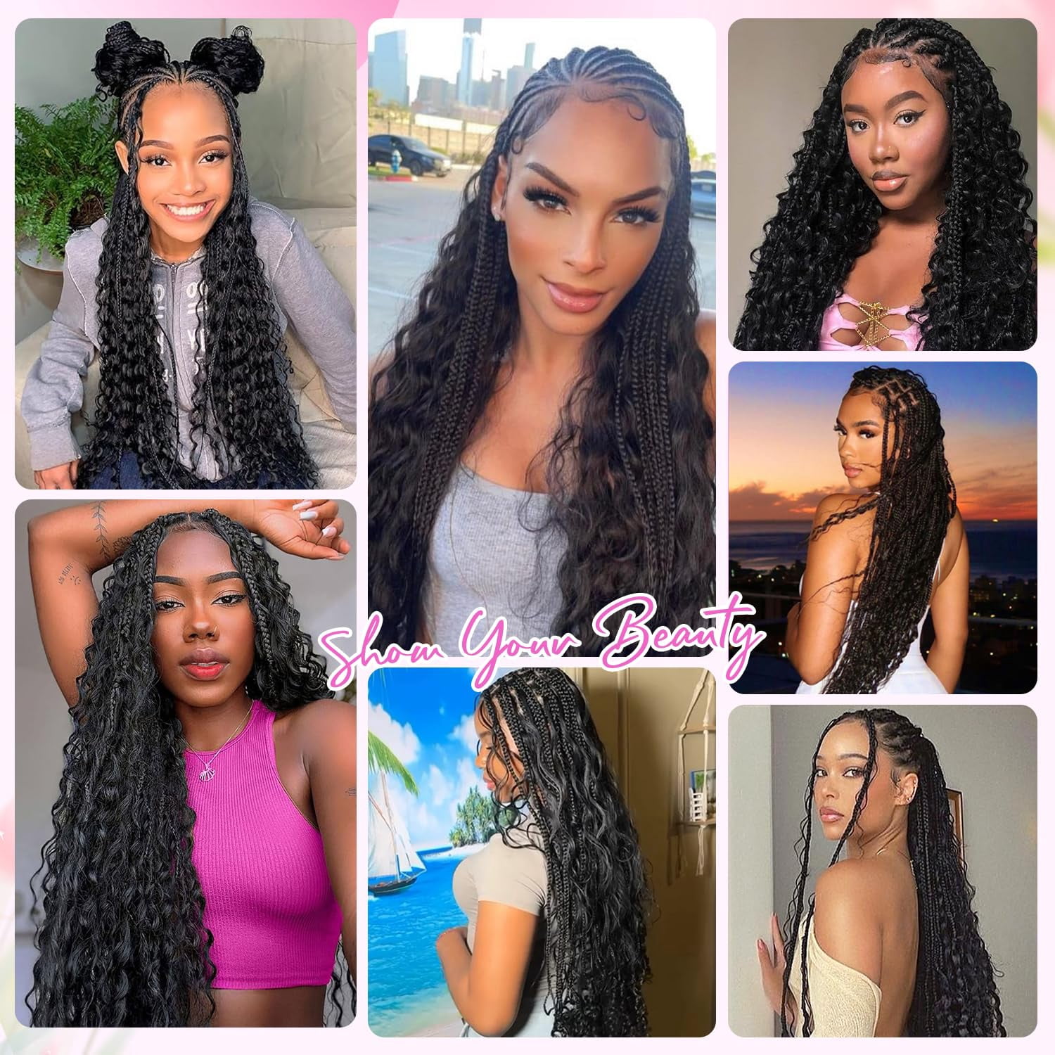 Human Braiding Hair for Boho Braids 20 Inch 110g 2 Bundles/Pack Deep Wave Boho Hair for Braiding 12A Curly 100% Unprocessed Brazilian Virgin Hair Extensions No Weft Knotless Bulk Braids