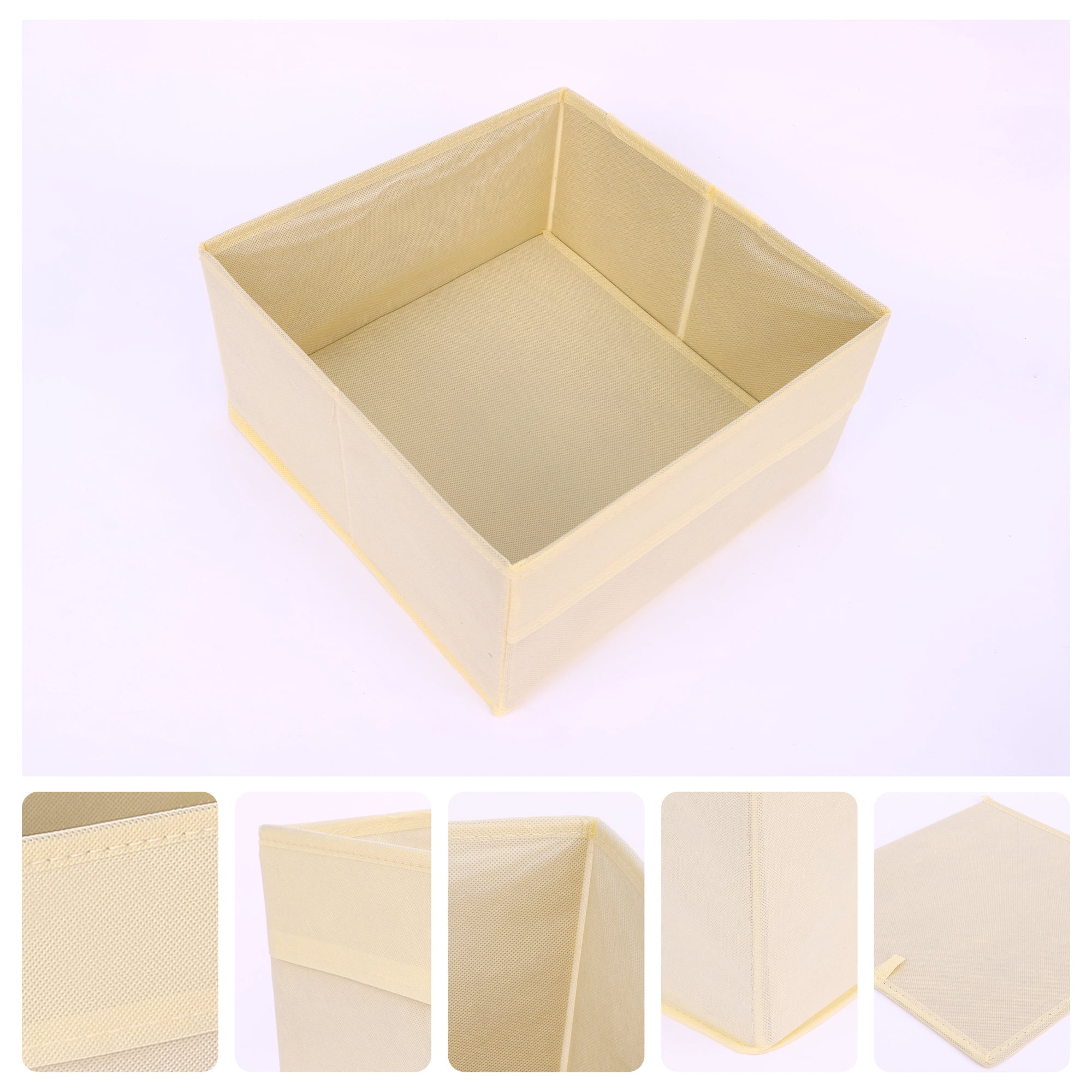 REGALWOVEN Collapsible Fabric  Storage Cube, Storage Bin for Shelves Closet, Storage Basket Apricot 12*12*6in