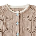 thumbnail image 4 of Xdegoge Cardigan Sweaters for Women Lightweight Button Down Crewneck Long Sleeve Pointelle Knit Sweaters Hollow Out Fall Winter Elegant Soft Crochet Knitwear, 4 of 9