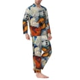thumbnail image 2 of Sikiie Dog Guitar Starry Night Mens Pajama Set, Soft Warm Long Sleeve Sleepwear, Cozy Button-Down Pjs for Men-X-Large, 2 of 7
