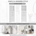 thumbnail image 5 of Gzxs Narrow Linen Cabinet, 67.3" Tall Modern Bathroom Storage Cabinet with Adjustable Shelves and 3 Drawers for Dining Room, Kitchen - White, 5 of 9