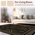 thumbnail image 2 of ODIKA 8'x10' Machine Washable Non-Slip Area Rug, Midnight Labyrinth Interlocking Maze with Subtle Golden Highlights High Traffic Rug, Black, 440774, 2 of 7
