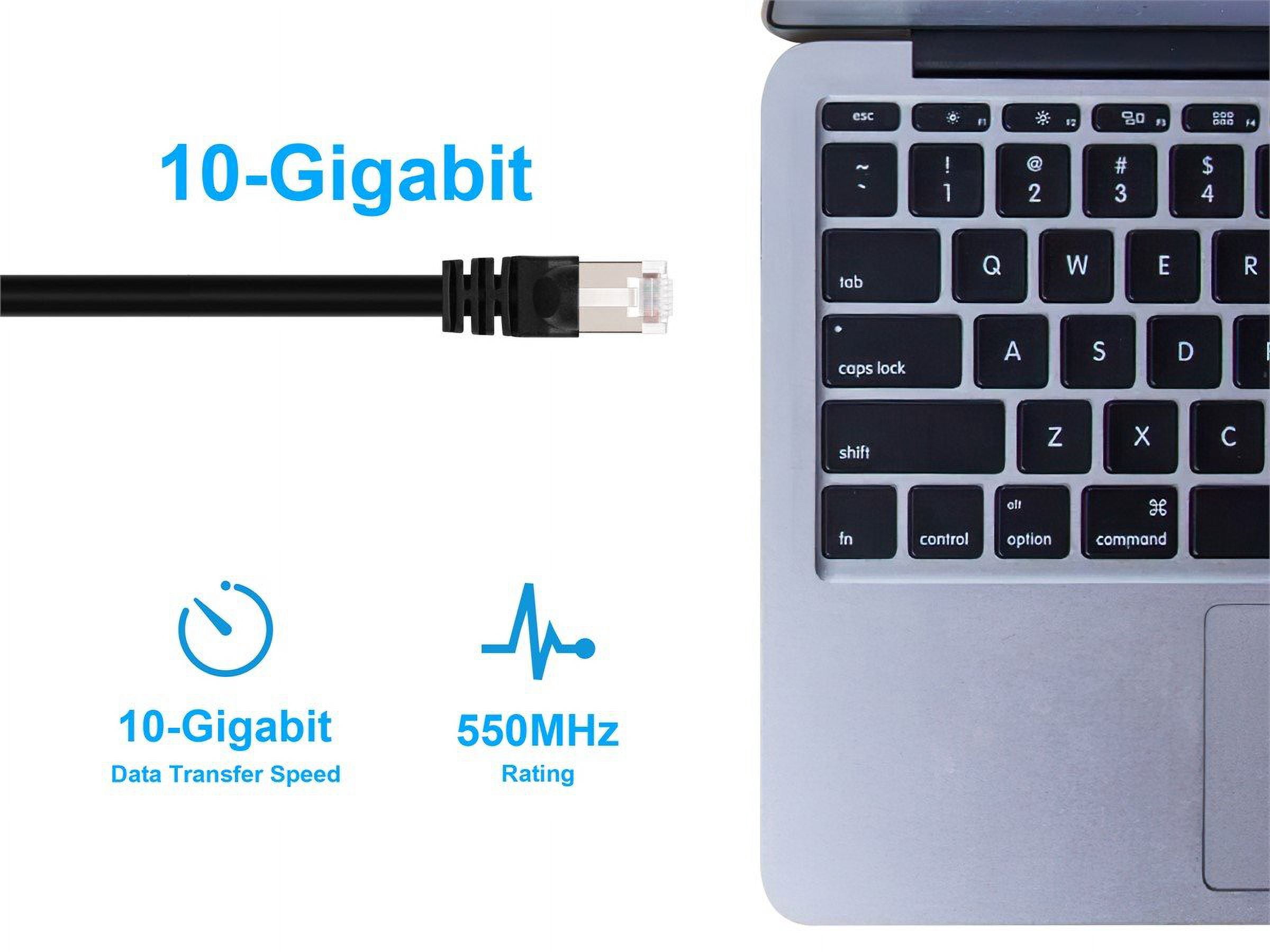 Monoprice Cat6A Ethernet Patch Cable - 25 Feet - Black | Network Internet Cord - RJ45, 550Mhz, STP, Pure Bare Copper Wire, 10G, 26AWG