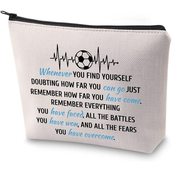 Soccer Player Gift Soccer Mom Inspirational Gift Soccer Coach Zipper Pouch Makeup Bag