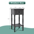 thumbnail image 2 of Narrow 1- Drawer & Shelf Table, Sized 14.2" x 14.2" x 28" - A Versatile Sofa Side Table for Living Room, Bedroom or Entryway. There are 4 colors available: Gun Metal, 2 of 7