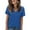 Blue, variant on Admvng Tops for Women Trendy Summer V-Neck Solid Short Sleeve Casual Top Blouse S-2XL