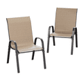 thumbnail image 2 of ELPOSUN Patio Dining Chairs Set of 2, Outdoor Textilene Dining Chairs with High Back, Patio Furniture Chairs with Armrest, Metal Frame for Lawn Garden Backyard Deck, Brown, 2 of 5