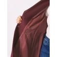 thumbnail image 5 of Plus Size Coat for Women Notched Shawl Collar Outerwear Single Breasted Coat 1X Burgundy, 5 of 6
