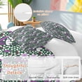 thumbnail image 2 of 3 Piece Purple Green Flowers Duvet Cover Set Twin Size, Microfiber Comforter/Quilt Cover with Corner Ties and 2 Pillowcases, Watercolor Pastoral Botanical All Season Soft Bedding with Zipper Closure, 2 of 8