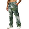 thumbnail image 2 of Hsovts Camo Pants for Men Relaxed Fit Lounge Straight Leg Drawstring Running Baggy Trousers Athletic Pant with Pockets Green M, 2 of 8