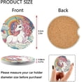 thumbnail image 3 of Coolnut Rainbow Unicorn Car Coasters 2 Pack for Cup Holders, Ceramic Cork Base car Drink Coasters with Finger notches, Car Accessories for Women & Men Home Decor Gifts, 3 of 6
