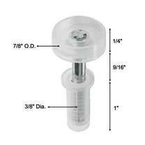 8Pcs Bi-Fold Door Top Guide Wheel Bi-Fold Door Hardware Repair Kit YIWEI