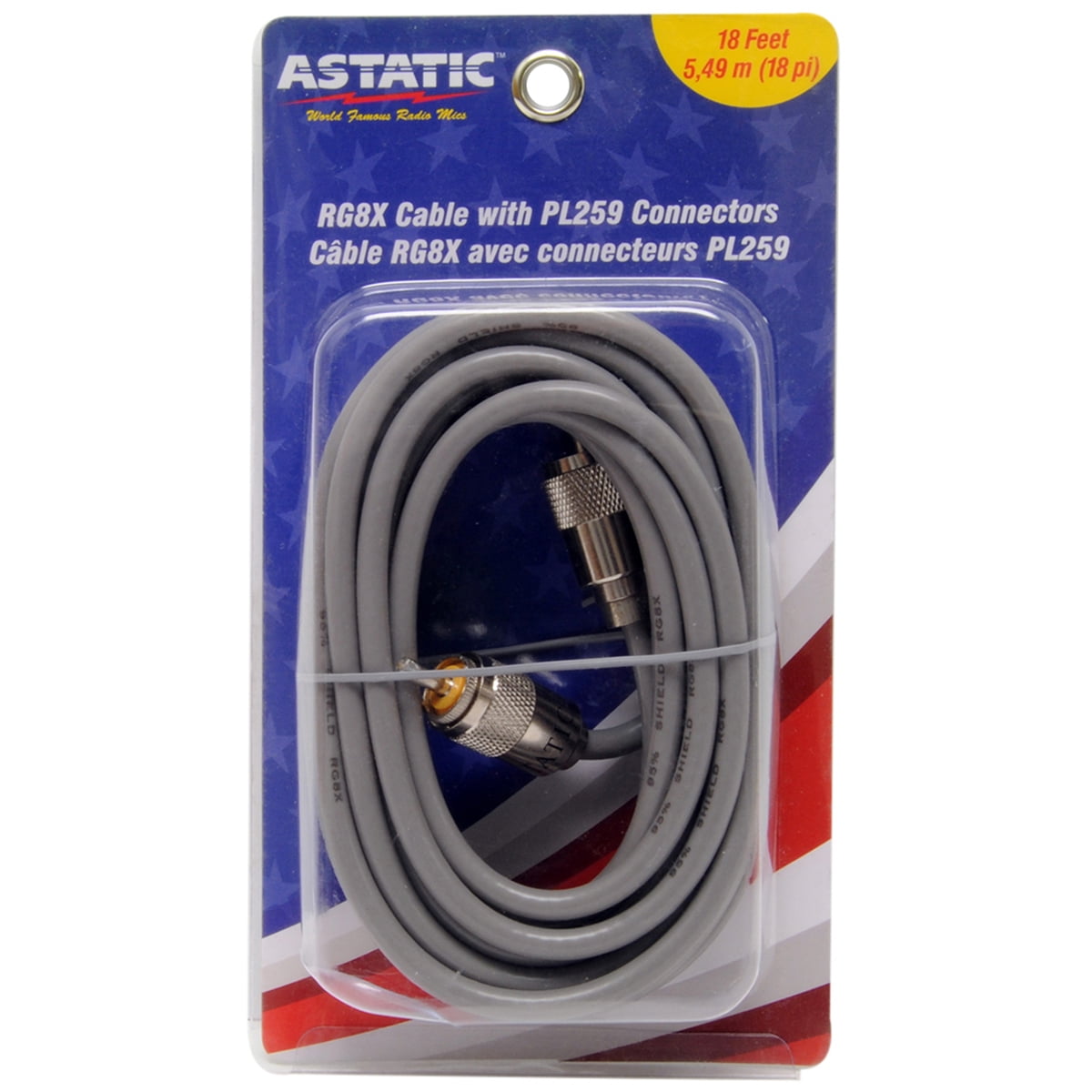 Astatic 302-10267 Gray 18 Mini 8 Coaxial Cable