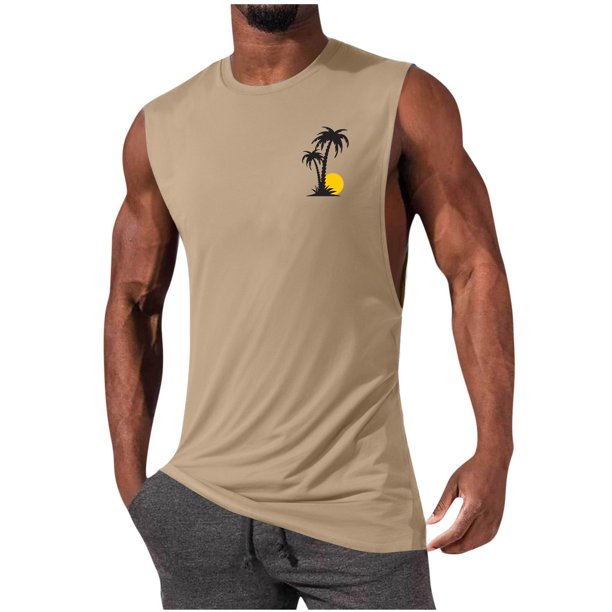 Camiseta sin mangas de cuello redondo para hombre, jersey deportivo de alta elasticidad, cuello redondo, sin mangas, ropa deportiva para hombre musculoso, camiseta sin mangas de algodón para hombre