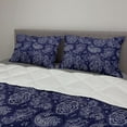 thumbnail image 2 of Batik Comforter & Sham Bedding Set, Monochrome Paisley Leaves with Flower Petals and Branches Flourish Oriental Motifs, 3 pcs Duvet Set Microfiber Filling Quilt, 5 Sizes, Indigo White, by Ambesonne, 2 of 4