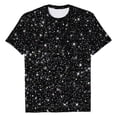 thumbnail image 3 of Wuxian Women Sequins Tshirt Glitter Sparkle Loose Fit Short Sleeve Round Neck Stylish Casual Carnival Party Night Clubwear T Shirt Top Dailywear,Black,S, 3 of 5