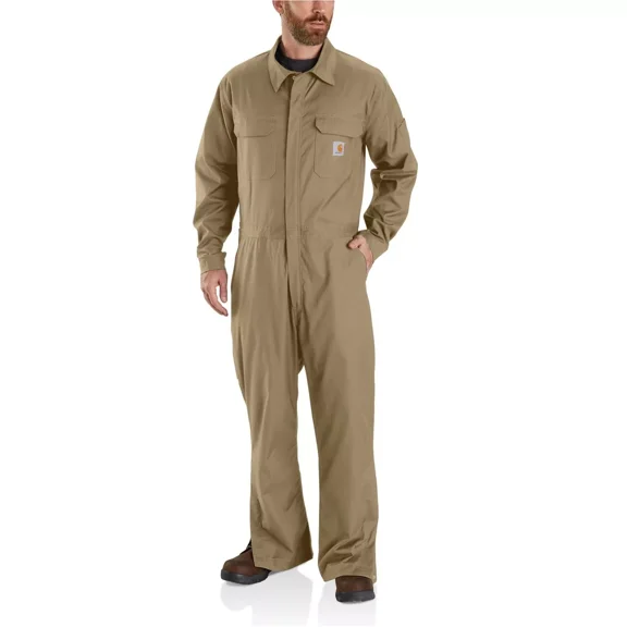 Carhartt Men's Size Rugged Flex Coverall XL SHORT Dark Khaki Cotton 105019