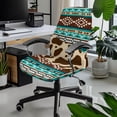 thumbnail image 2 of POLERO Geometric Cow Print Comfy One Piece Office Swivel Chair Cover, Stretch Elastic Cloth Office Chair Cover for Home, 2 of 7